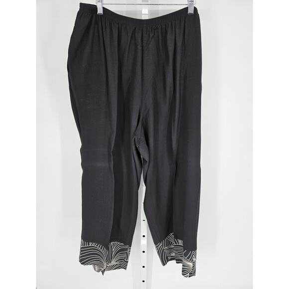 Key Lime Pie Black Polyester Abstract High-Rise Pull-On Trouser Size 1X - Picture 1 of 4